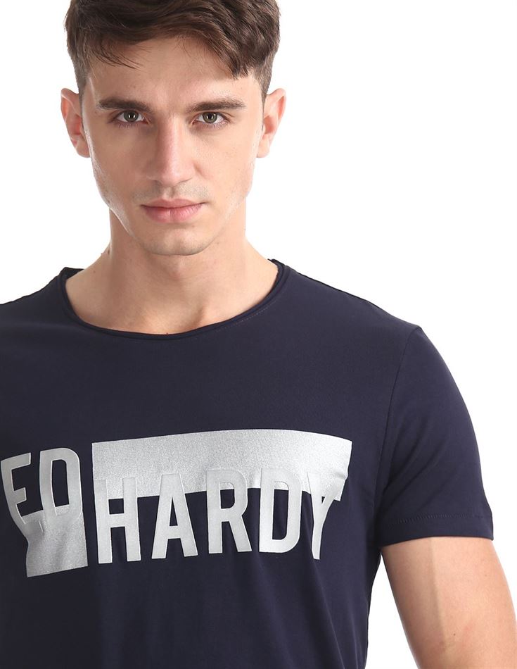 Ed Hardy Men Casual Wear Chest Print T-Shirt